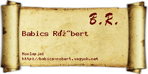 Babics Róbert névjegykártya