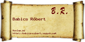 Babics Róbert névjegykártya